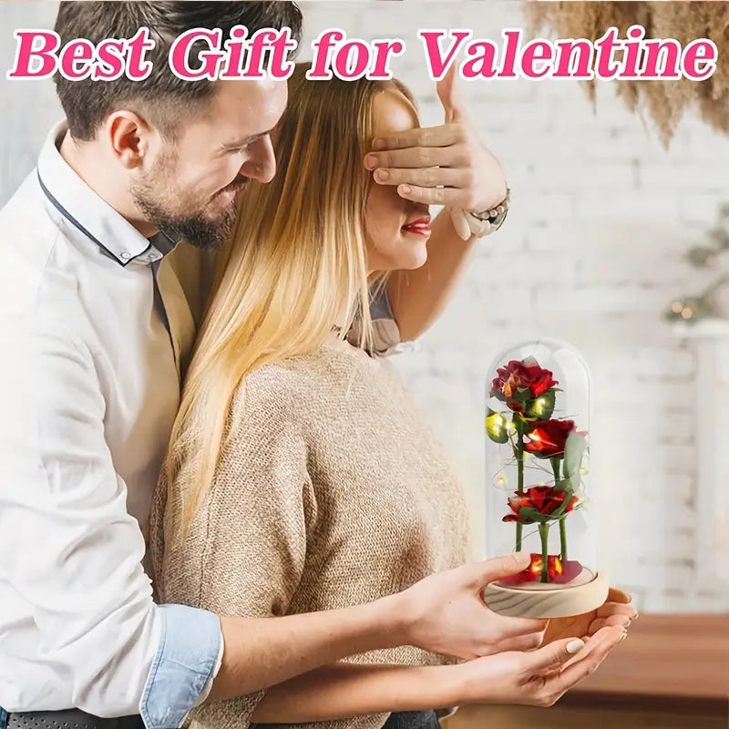 Elegant LED Rose Flower with Warm Fairy Lights Perfect for Home Decor And Gift