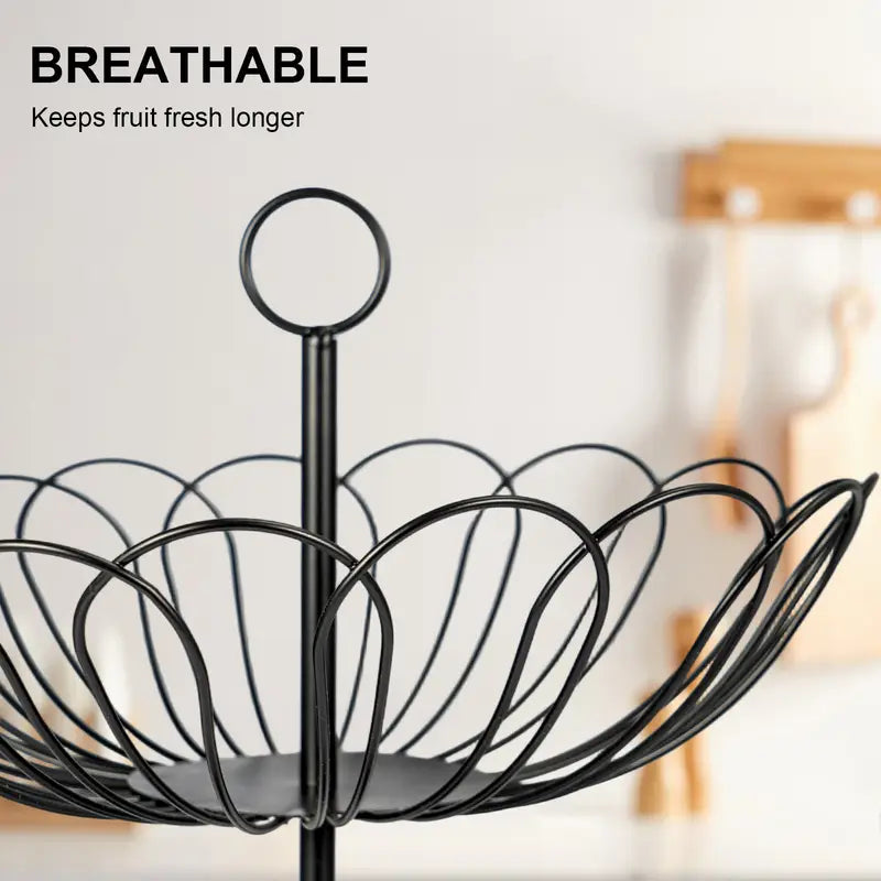 Stainless Steel Fruit Basket Hollow Design for Kitchen Home Office Restaurant Table Decor