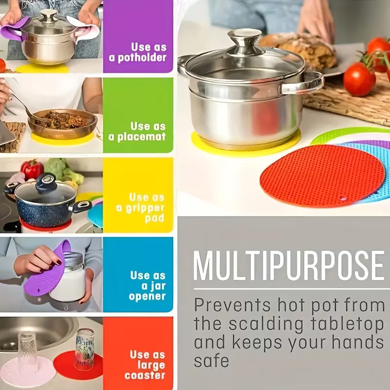 Multi Purpose Kitchen Trivet Set | Heatproof Non Slip Pot Holder | Bowl Mat Cup Coaster