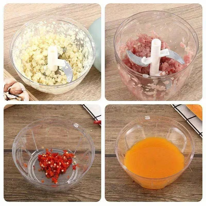 Manual Garlic Chopper Rotary Garlic Onion Vegetable Cutter Kitchen Gadget