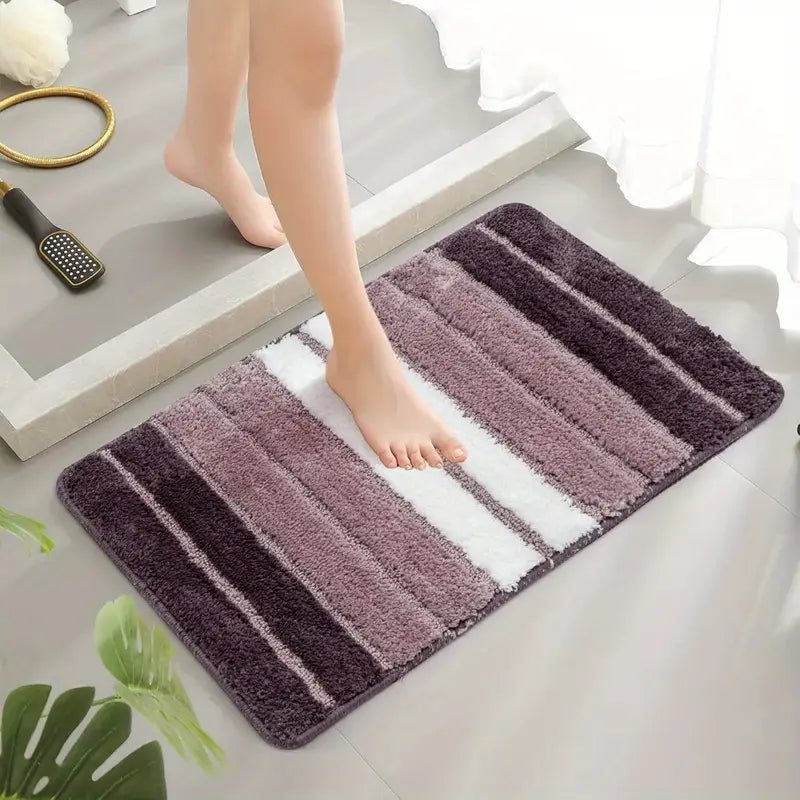 Plush Shaggy Bath Mat Super Soft Microfiber Non Slip Rubber Backing Machine Washable Rug