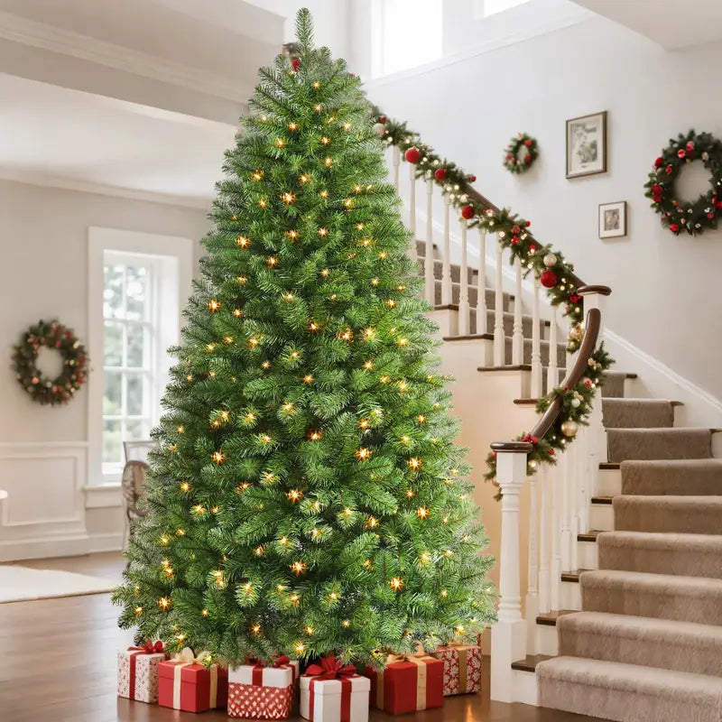 Pre Lit Christmas Tree LED Lights Easy Assembly Indoor Christmas Décor