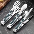 3PCS Stainless Steel Food Tongs with Silicone Handles | Heat Resistant BBQ & Buffet Clips