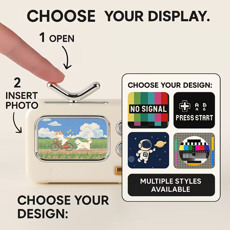 Retro TV Toothpick Holder Automatic Pop Up Dispenser Plastic Toothpick Organizer for Dining