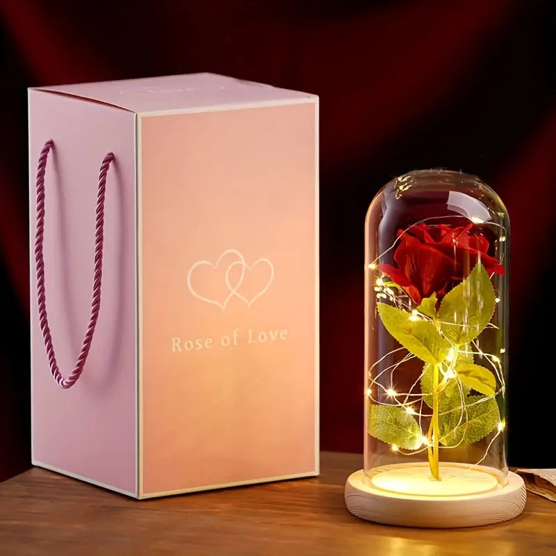 Elegant LED Rose Flower with Warm Fairy Lights Perfect for Home Decor And Gift