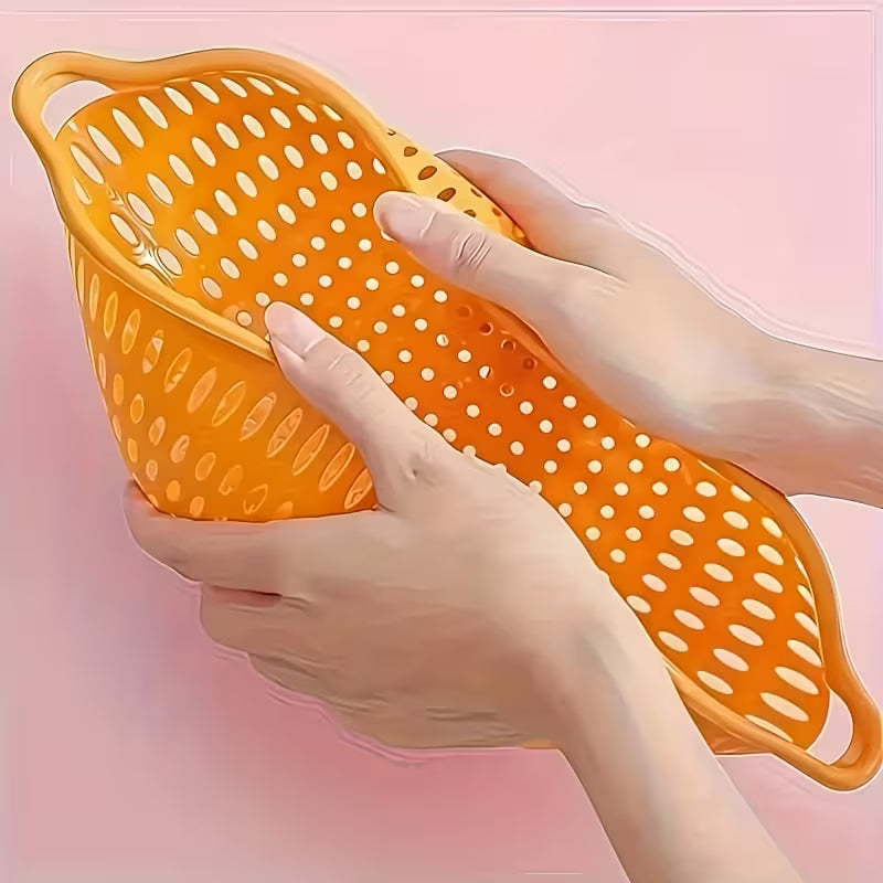 3PCS Fruit & Vegetable Washing Drain Basket Set for Kitchen Cleaning & Draining