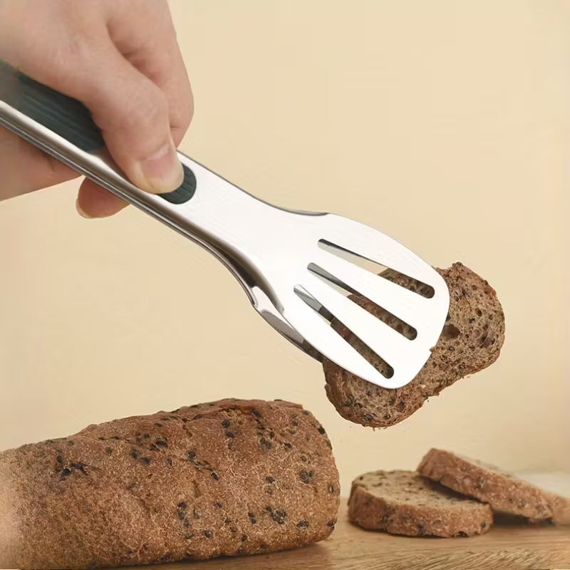 3PCS Stainless Steel Food Tongs with Silicone Handles | Heat Resistant BBQ & Buffet Clips