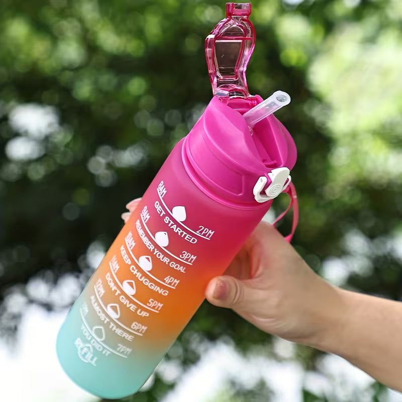 Leakproof Hydration Bottle with Portable Carry Rope Drinking Sports Water Bottle for Gym Office School & Outdoor Activities