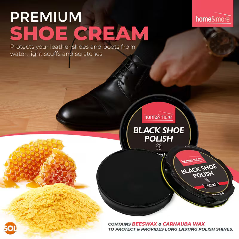 Black Wax Shoe Polish 50ml Premium Leather Shoe & Boot Polish
