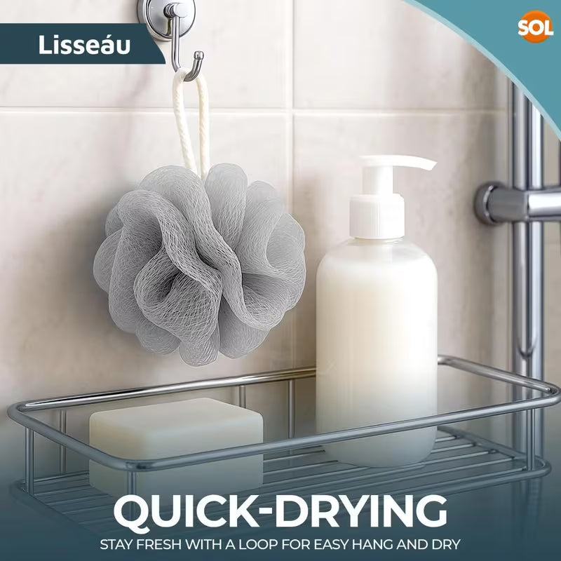 Soft Mesh Scrunchie Loofah for Deep Cleansing & Rich Lather Gentle Body Scrubber