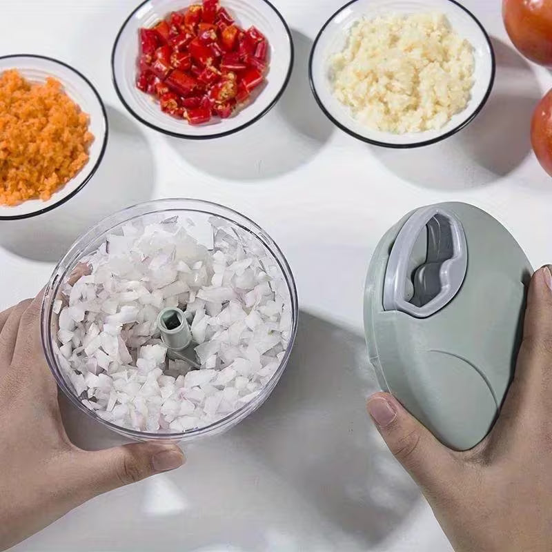 Manual Garlic Chopper Rotary Garlic Onion Vegetable Cutter Kitchen Gadget