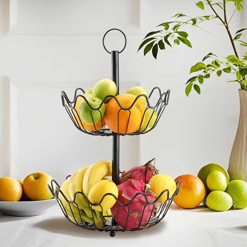 2-Tier Countertop Fruit Basket Organizer | Kitchen Storage for Fruit