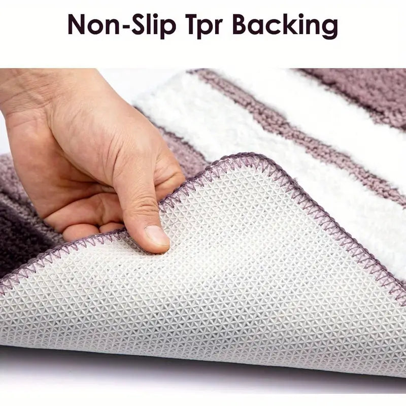 Plush Shaggy Bath Mat Super Soft Microfiber Non Slip Rubber Backing Machine Washable Rug