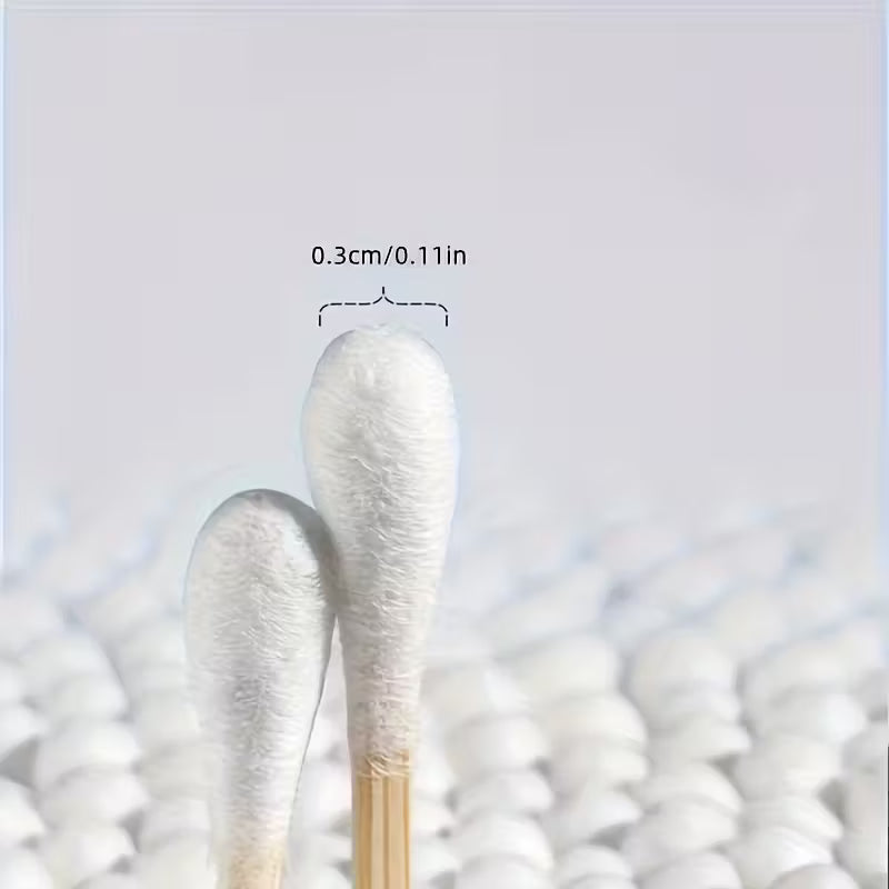 500 Double Ended Bamboo Cotton Swabs One Rounded End One Pointed End Unscented Eco Friendly Skincare Cosmetic Tools