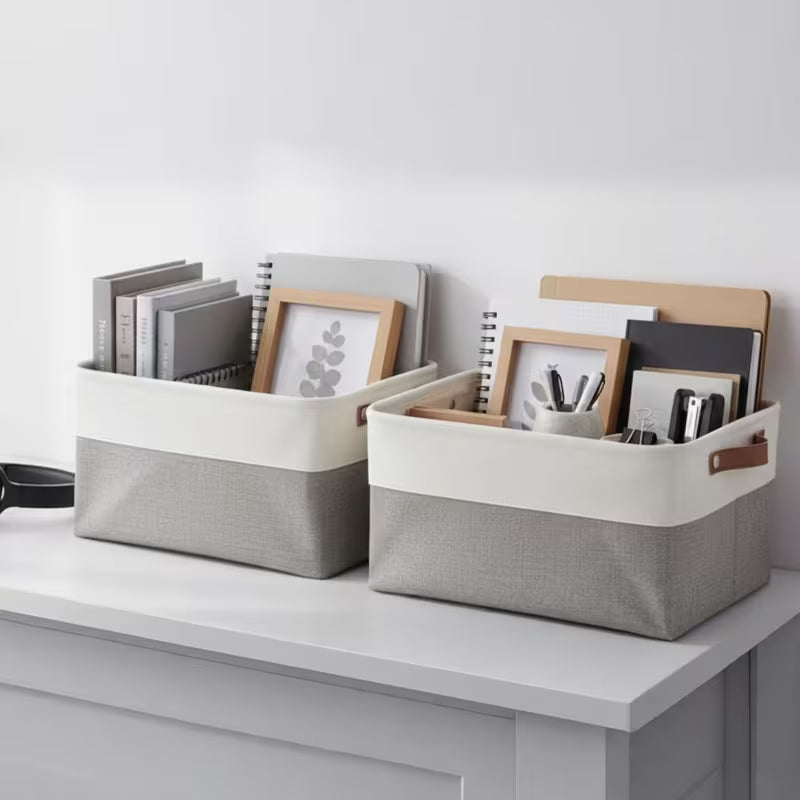 Foldable Storage Baskets for Shelves Collapsible Fabric Storage Bins with Handles