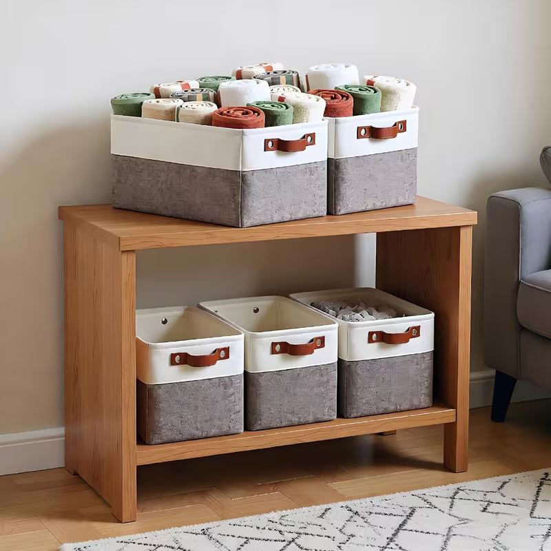 Foldable Storage Baskets for Shelves Collapsible Fabric Storage Bins with Handles