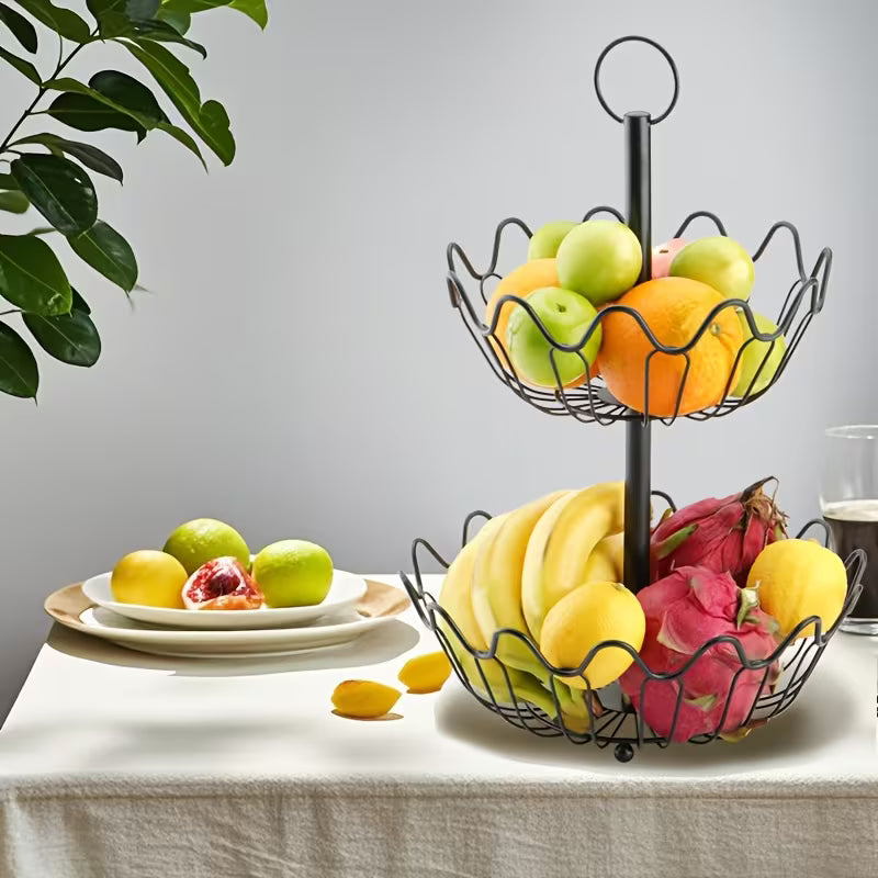 2-Tier Countertop Fruit Basket Organizer | Kitchen Storage for Fruit