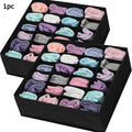 24 Compartment Foldable Fabric Closet Storage Box for Socks Ties