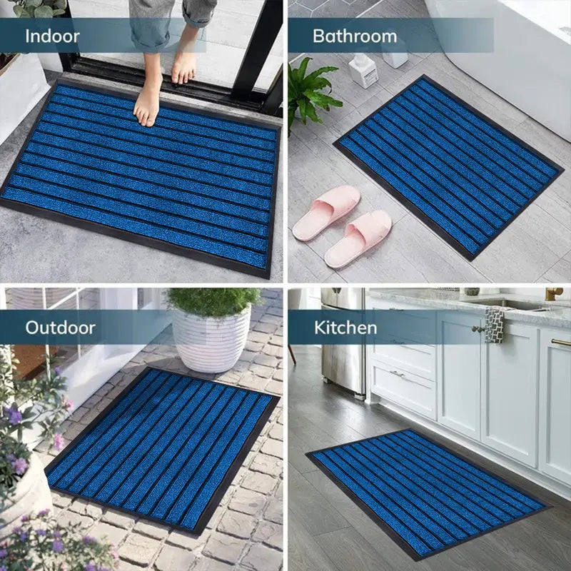 Heavy Duty Non Slip Door Mat Durable PVC Rubber Entrance Strong Grip Mat Ideal for Indoor Outdoor