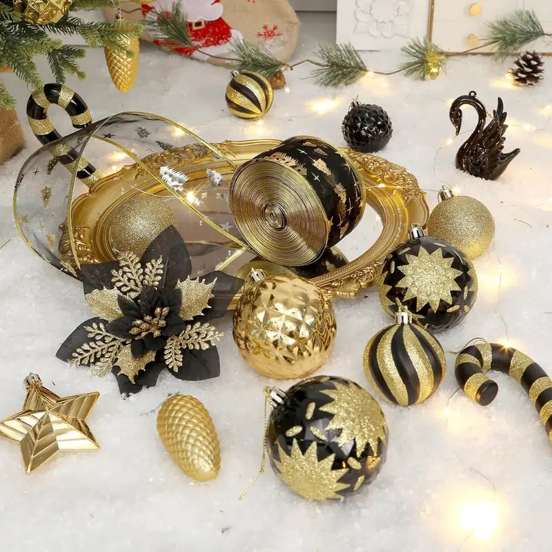 128 Piece Christmas Ornaments Set Decor for Christmas Tree Decoration