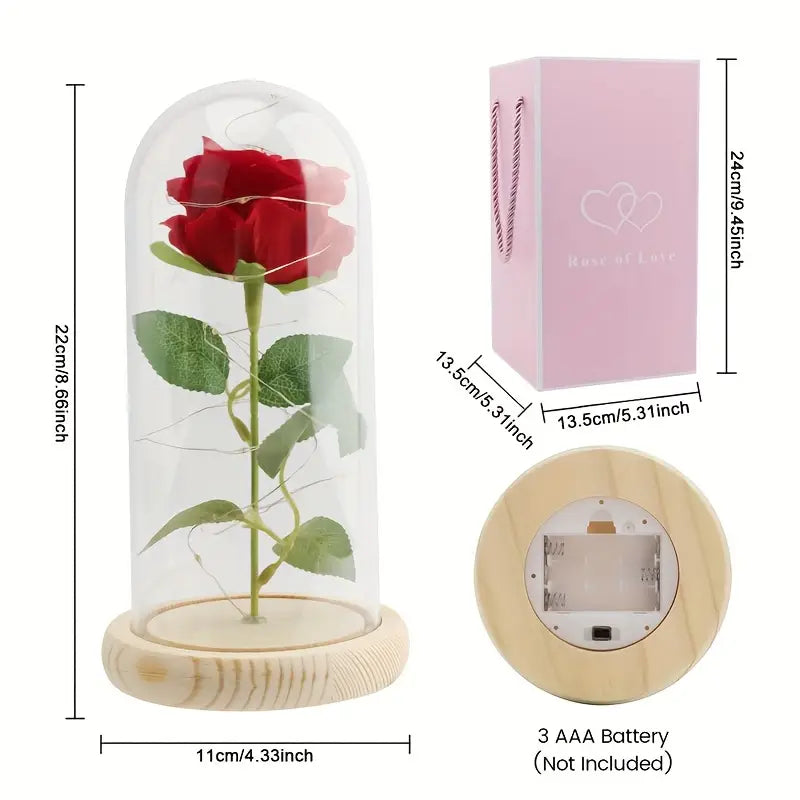 Elegant LED Rose Flower with Warm Fairy Lights Perfect for Home Decor And Gift