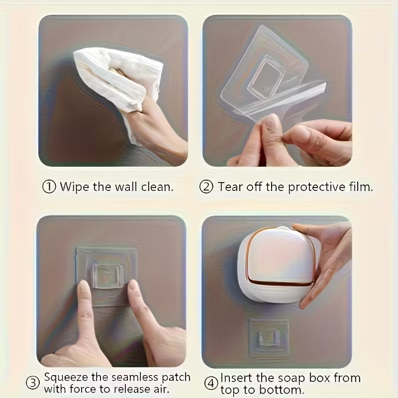 Luxury Wall Mounted Leak Proof Soap Dish with Lid Tray Elegant Design