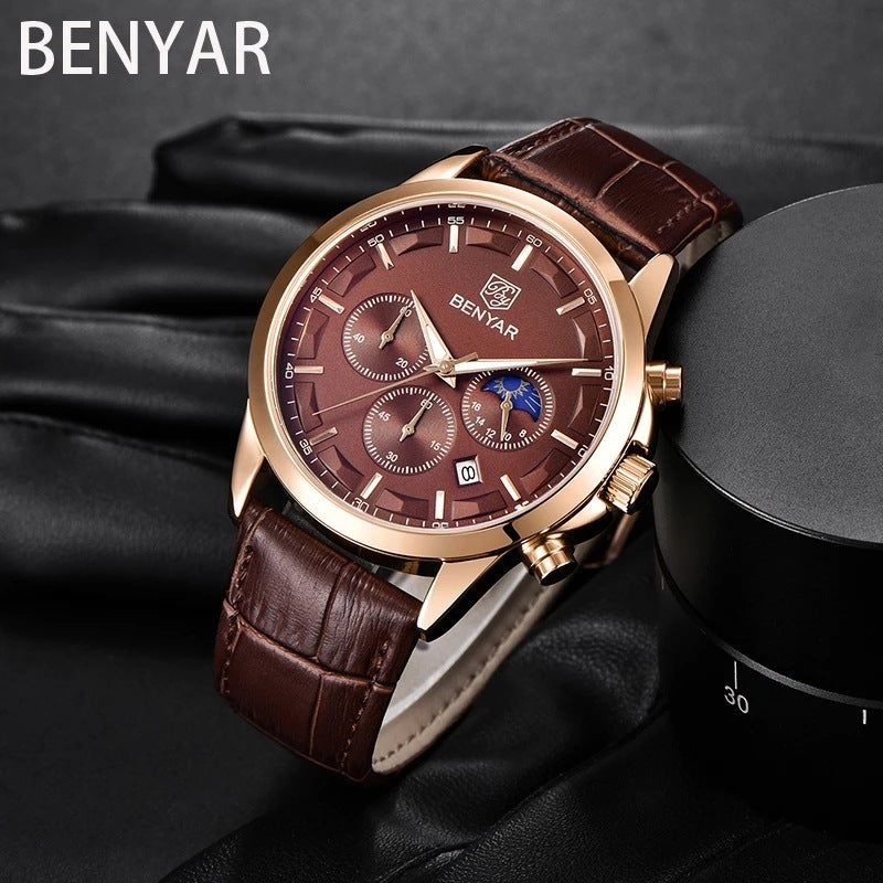 Watch Belt Multifunctional Waterproof Calendar Six-pin Calendar Business Men's Watch