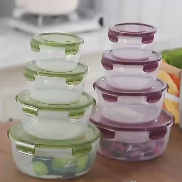 4-Piece Airtight Food Storage Container Set Microwave & Freezer Safe | Leakproof Kitchen & Bento Boxes