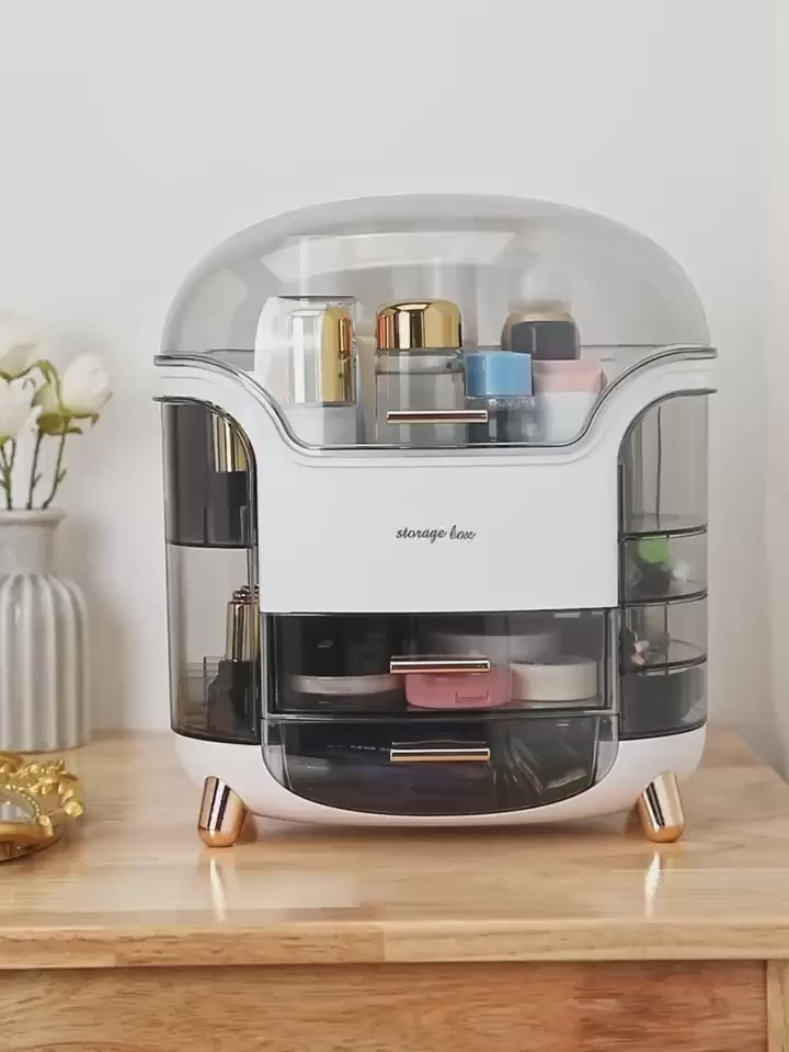 Makeup Organizer Storage Box with Drawers Portable Vanity Skincare Cosmetic Holder