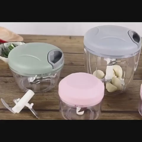 Manual Garlic Chopper Rotary Garlic Onion Vegetable Cutter Kitchen Gadget