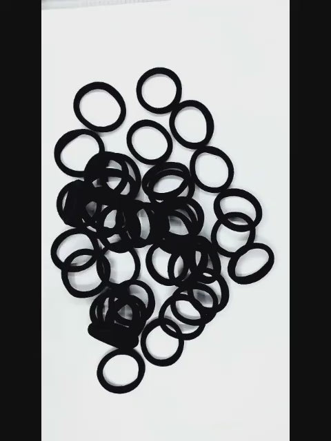 50 PCS Black Polyester Hair Scrunchies High Elastic Ponytail Holders
